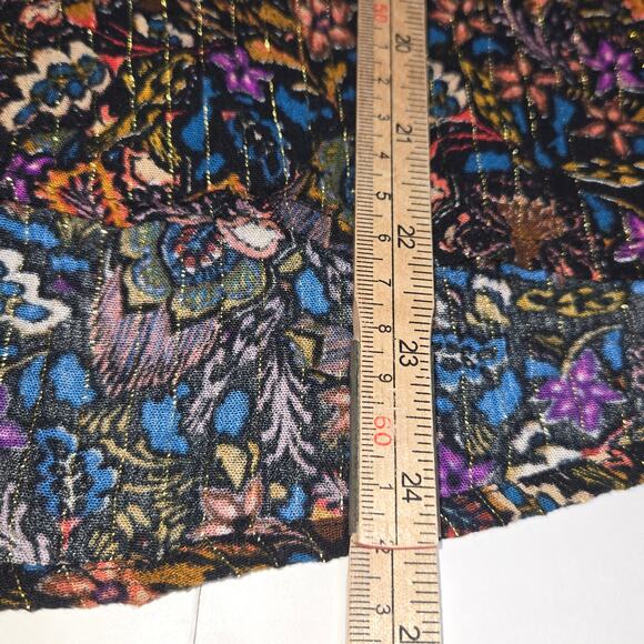 Dear John Womens Medium Top Flowy Colorful Dark Floral Leaves Nature Whimsygoth - Picture 7 of 10